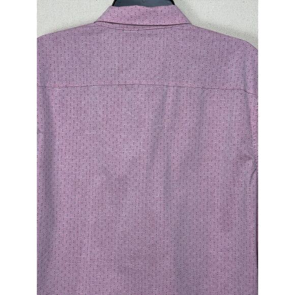 Craft & Flow Button Up Shirt Men's XL Large Pink Print Blue Accents Short Sleeve - Picture 8 of 13